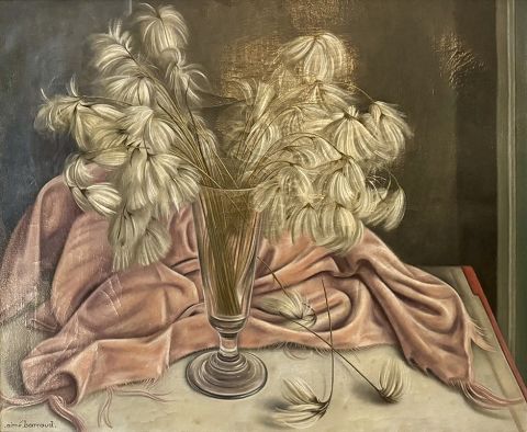 Bouquet d’aigrettes blanches – Aimé Barraud – Huile – 65 × 76 cm